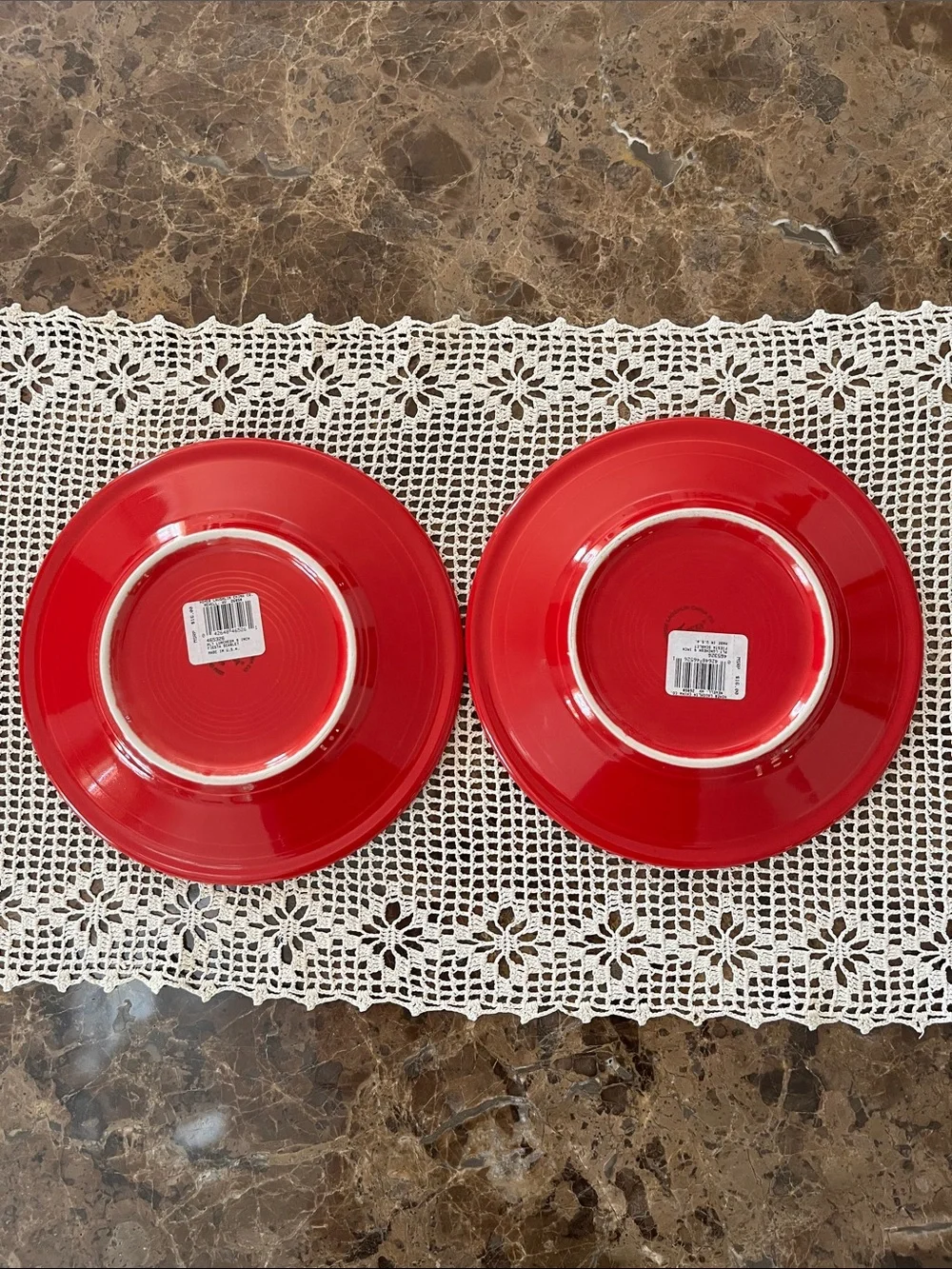 New! Fiesta Scarlet Red Luncheon Plates 9” Set of 2~Lead-Free
